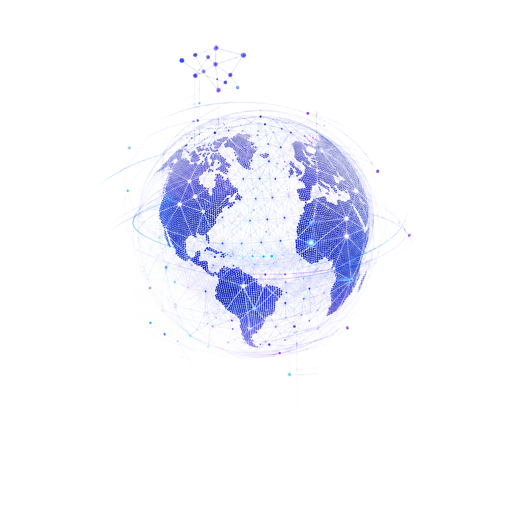 Global AI intelligence network illustration